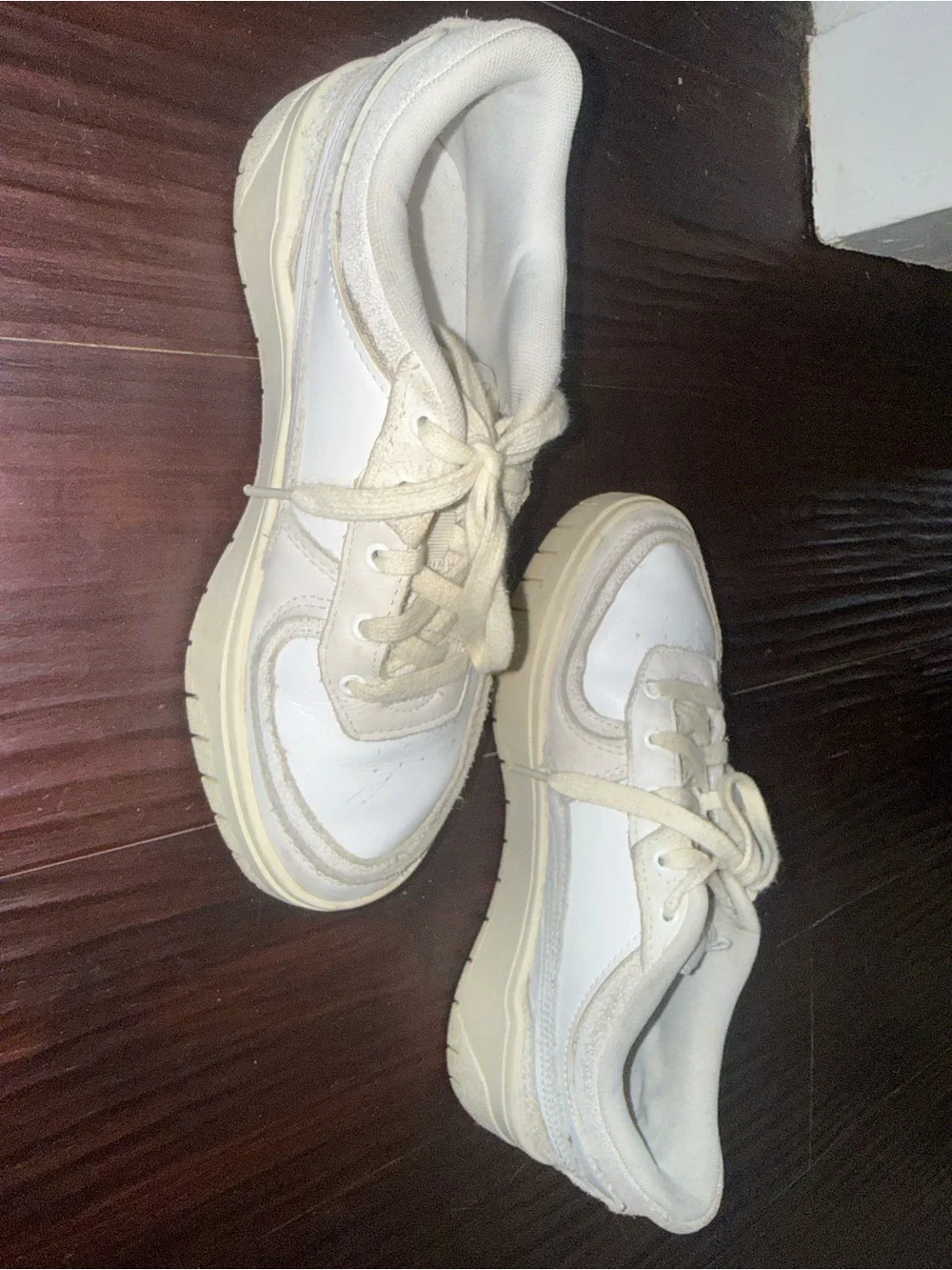 Puma Cream and White Trainer Sneaker